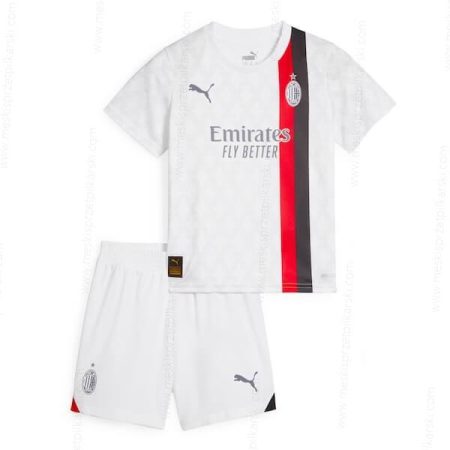 Koszulka AC Milan Koszulka Wyjazdowa Zestaw piłkarski dla dzieci 23/24 – Koszulki Piłkarskie