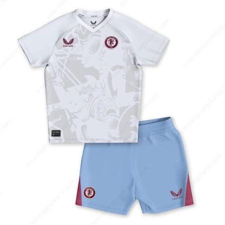 Koszulka Aston Villa Koszulka Wyjazdowa Zestaw piłkarski dla dzieci 23/24 – Koszulki Piłkarskie