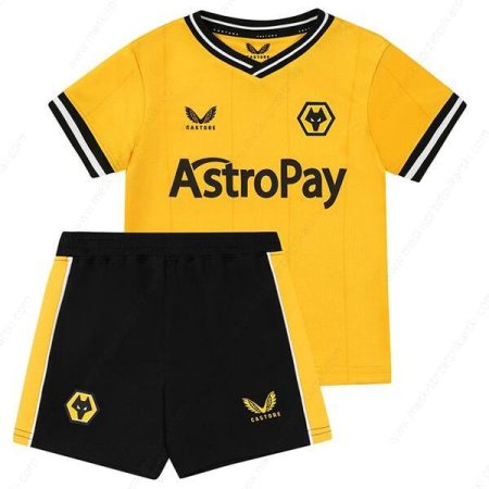 Koszulka Wolverhampton Wanderers Główna Zestaw piłkarski dla dzieci 23/24 – Koszulki Piłkarskie